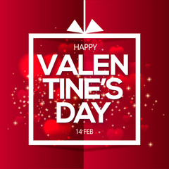 Red Valentine's Holiday card with hearts