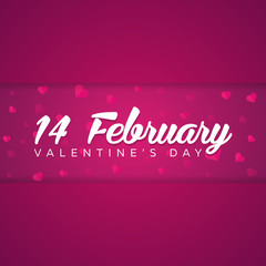 Happy Valentines Day. Background with hearts. Vector flat illustration.