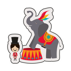 Circus tamer cartoon icon vector illustration graphic design
