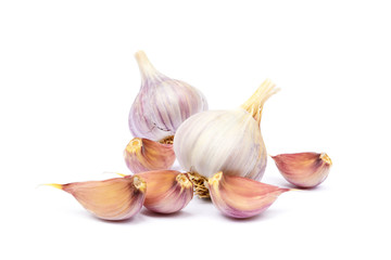 Healthy fresh garlic isolated on white background
