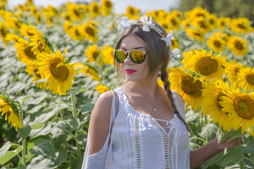 Woman With Sunflower
