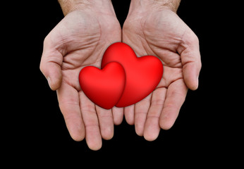 Fototapeta premium cœurs main saint-valentin