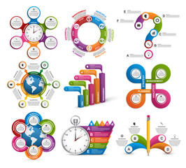 Fototapeta na wymiar Collection infographics. Design elements. Infographics for business presentations or information banner.