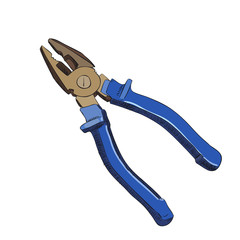 Vector color sketch of pliers