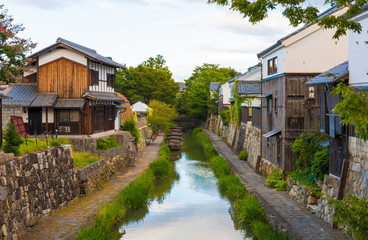 Fototapeta na wymiar Hachimanbori canal, Omihachiman, Shiga, Japan