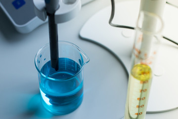 Reference electrode (pH) and Experiment chemical in Lab.