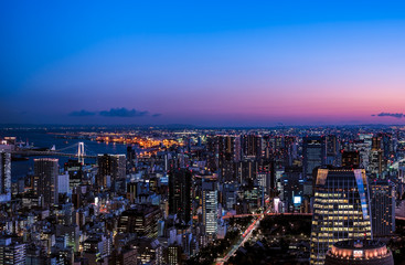 Fototapeta na wymiar 東京都心の夕景