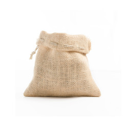 Gunny bag brown teapot On a white background taken in the studio