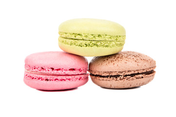 Three multicolored macaroon