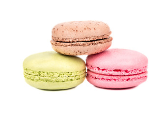 Three multicolored macaroon