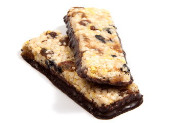 Muesli Cereal Bars. Nutri Oat Protein Bars isolated on white background
