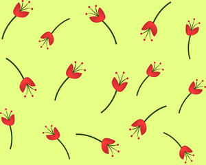 Red flower seamless pattern for your wallpaper design.