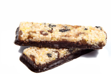 Muesli Cereal Bars. Nutri Oat Protein Bars isolated on white background