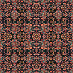 Ornate floral seamless texture, endless pattern with vintage mandala elements.