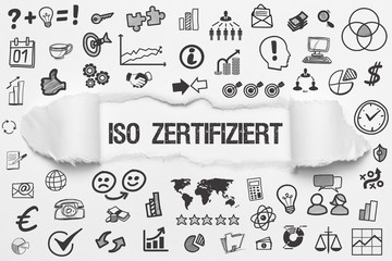 ISO Zertifiziert / weißes Papier mit Symbole