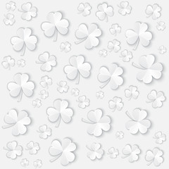 Paper Clover leaves pattern. Vector background for St. Patricks Day