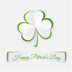 Paper Clover leaves pattern. Vector background for St. Patricks Day