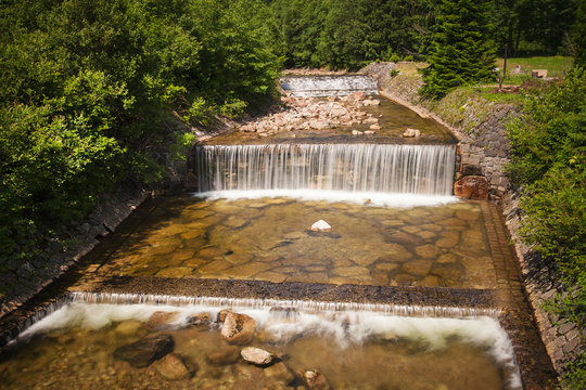 Waterfall at White Labe River in Giant Mountains