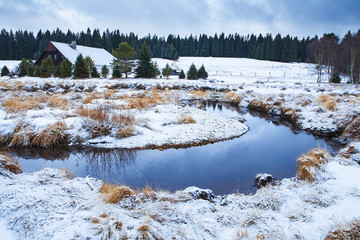 Winter landscape of solitude farm