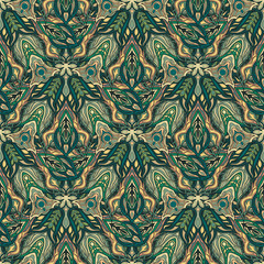 Ornate floral seamless texture, endless pattern with vintage mandala elements.