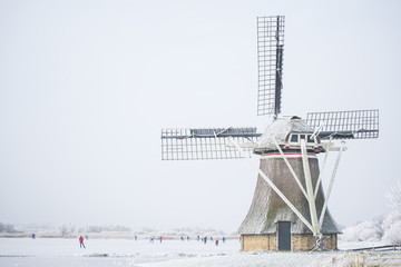 Windmill in snow and ice