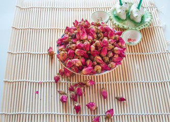 Healthy Tea with rose petals