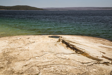 Geyser in Yellowstone lake,Yellowstone national park,WY,USA