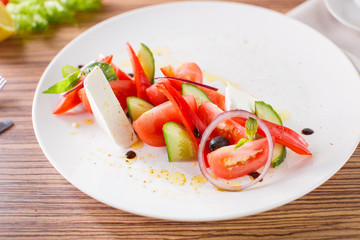 salad with vegetables and greens