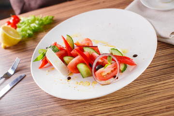salad with vegetables and greens