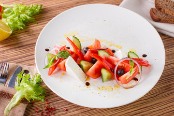 salad with vegetables and greens