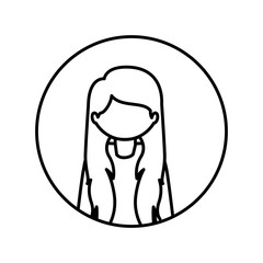 Woman profile pictogram icon vector illustration graphic design