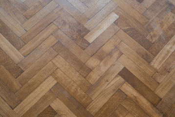 herringbone parquet floor - old wooden floor