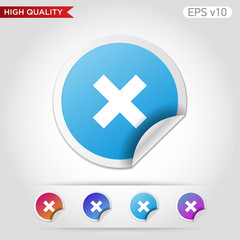 Fototapeta premium Colored icon or button of delete symbol with background