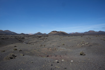 Fototapeta na wymiar Lava landscape on Lanzarote