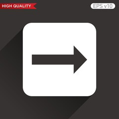 Colored icon or button of right arrow symbol with background