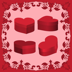Set boxes Valentine 3D