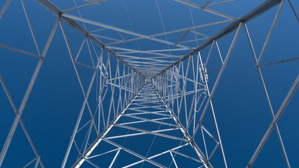 Electric tower, pole, from inside