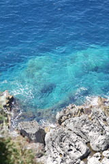 Isola di Capri particolare  con barche mare puro italia