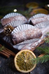 Chocolate cake potato by a holiday New Year
