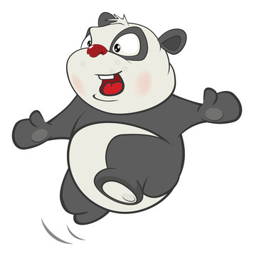 Illustration of a Cute Panda. Cartoon Character 