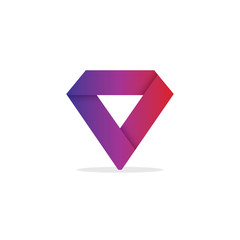Fototapeta premium Diamond Icon in Flat Style. Logo Design.