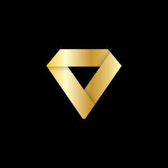 Diamond Icon in Flat Style. Logo Design.