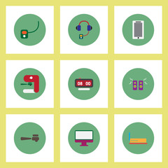 Fototapeta premium Collection of stylish vector icons in colorful circles office furniture