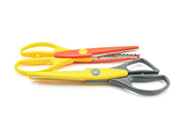 Zigzag scissors isolated on white background