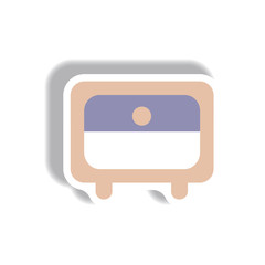 Fototapeta premium Vector illustration in paper sticker style office drawer