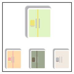 Collection of Vector illustration in paper sticker style fridge