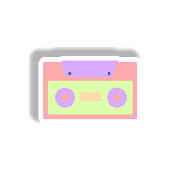 Obraz premium Vector illustration in paper sticker style retro music cassette