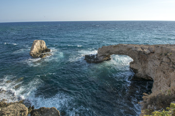 Protaras landscape and love bridge Meditarian sea,Cyprus