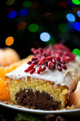 Tangerine cake with chocolate by New year
