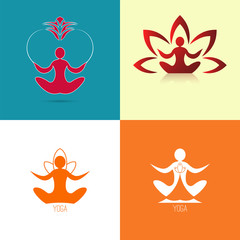 Yoga icon set